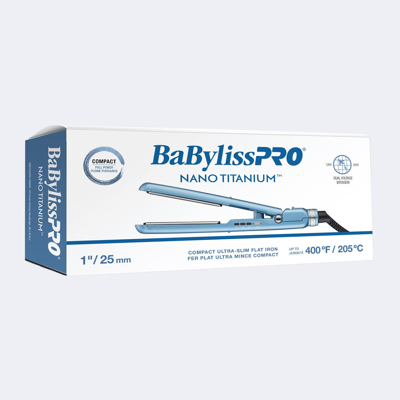 BaBylissPRO Nano Titanium Compact Ultra-Slim Flat Iron 1" / 25 mm