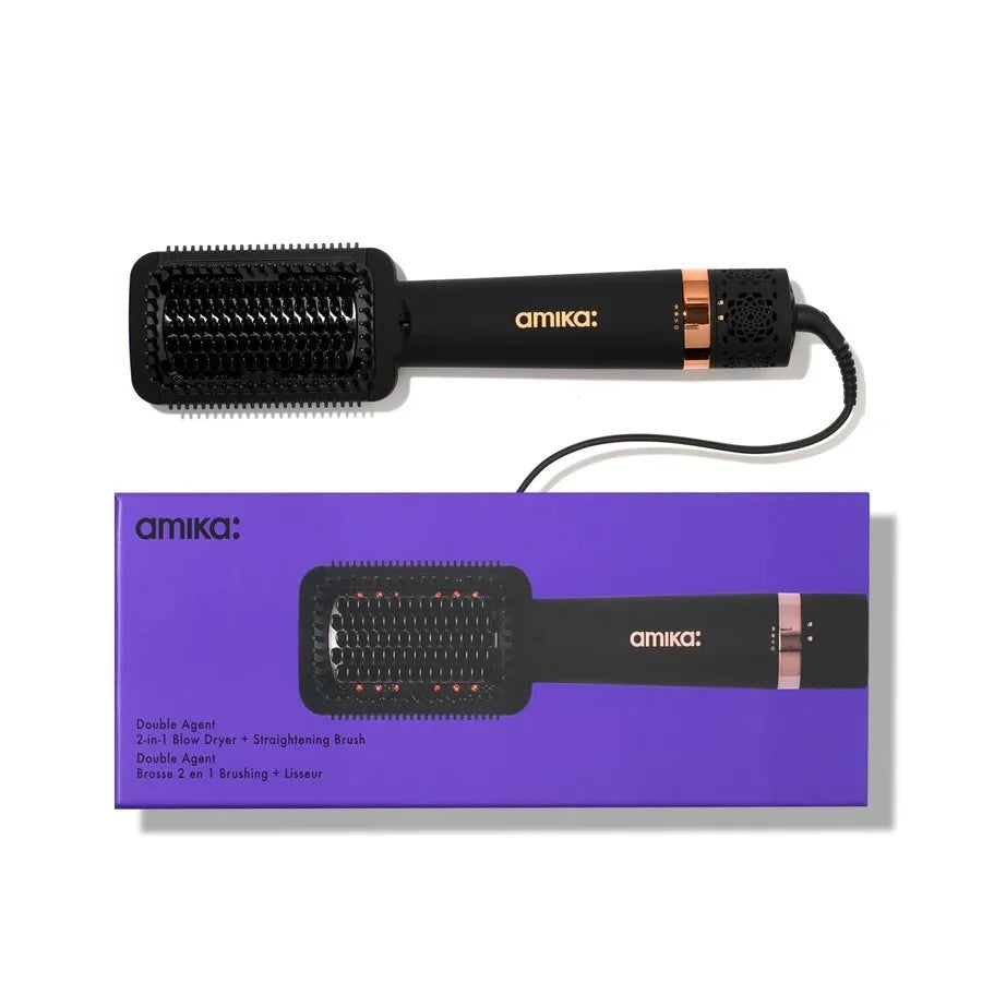 AMIKA Double Agent 2-in-1 Blow Dryer + Straightening Brush
