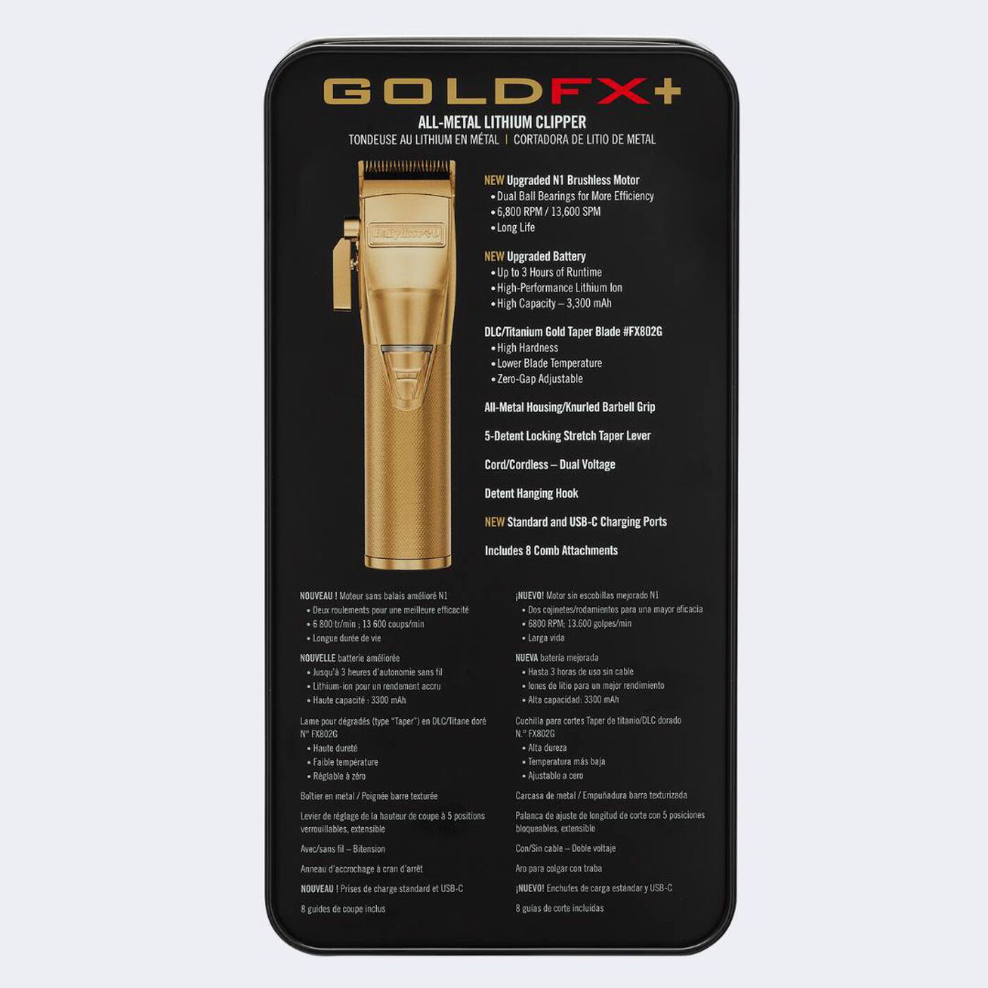 BaBylissPRO GoldFX+ All-Metal Lithium Clipper