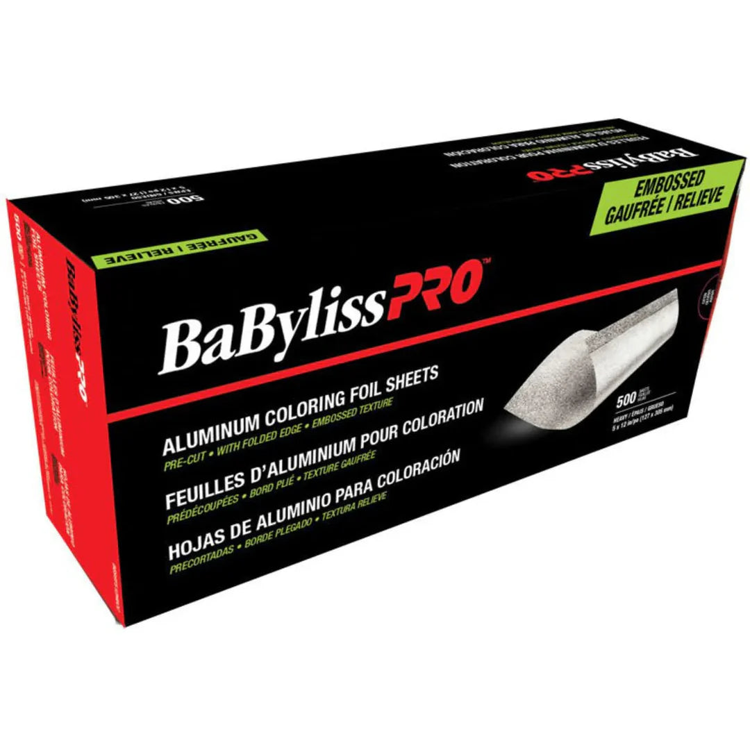BaBylissPRO Embossed Aluminum Coloring Foil Sheets Heavy 500/Box