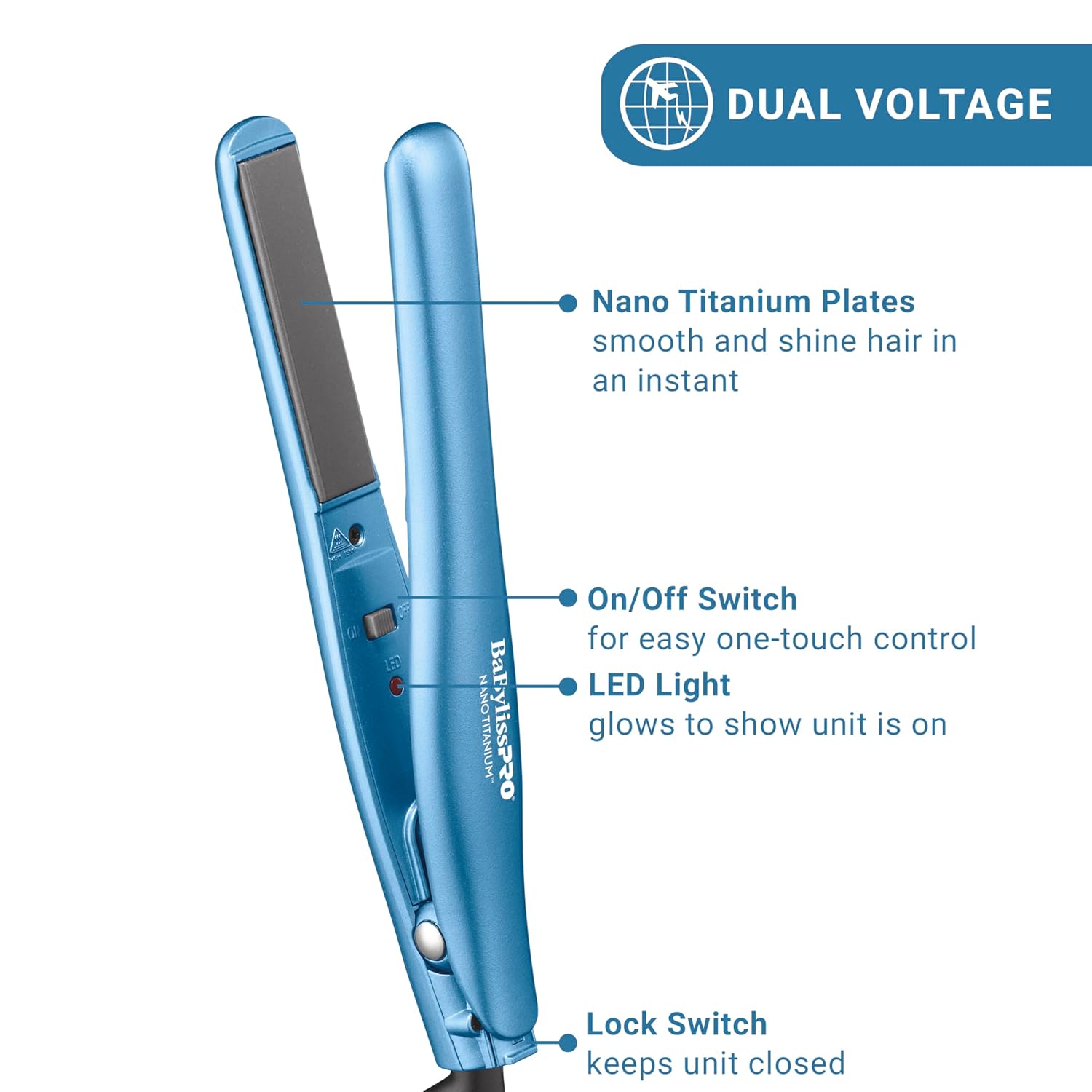 BaBylissPRO Nano Titanium Mini Flat Iron 3/4" / 19 mm