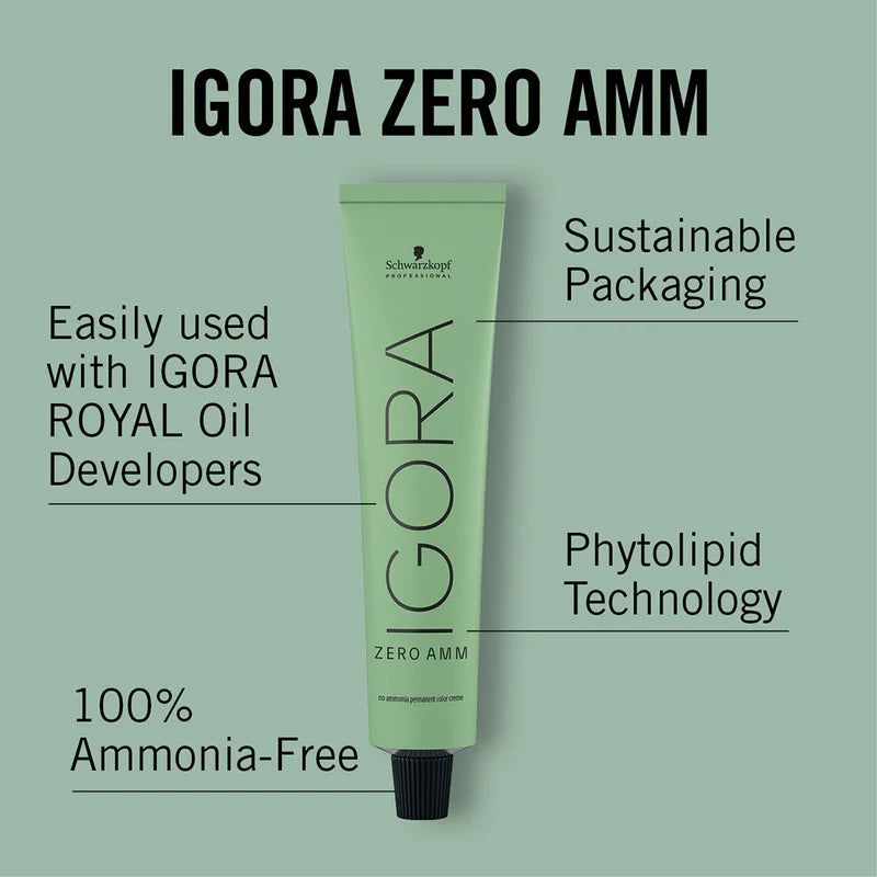 IGORA ZERO AMM Ammonia-Free Permanent Color 1-0 Black