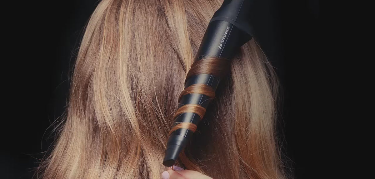 Load video: GHD Chronos Curve Conical 1"-0.9" Curling Wand