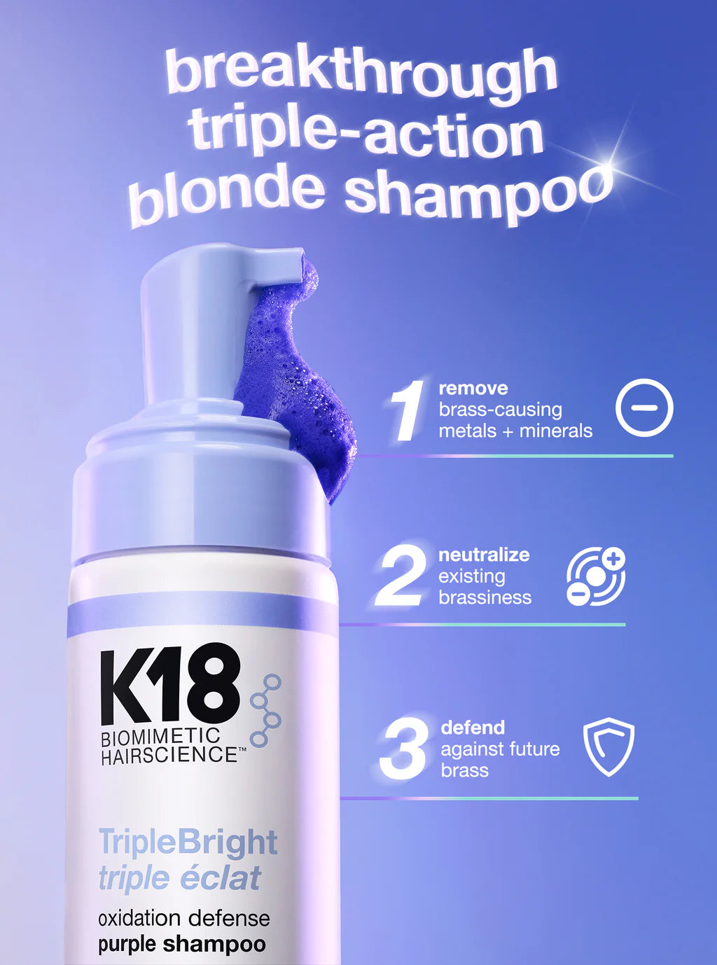 k18 TripleBright Oxidation Defense Purple Shampoo