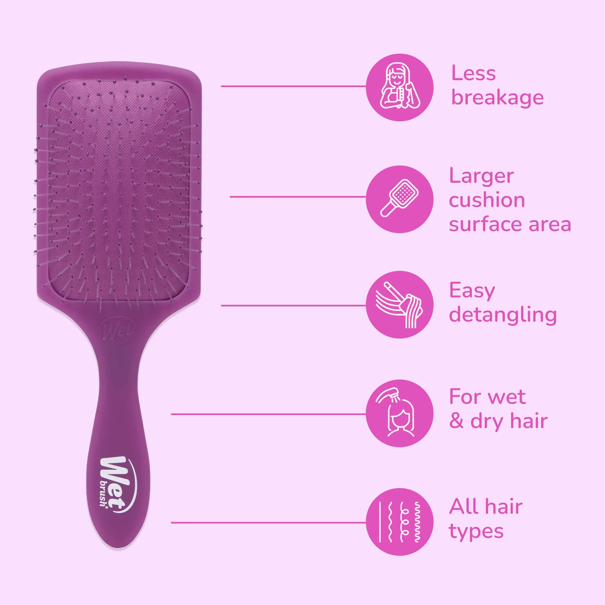 WET BRUSH PRO Paddle Detangler Brush Frost Purple