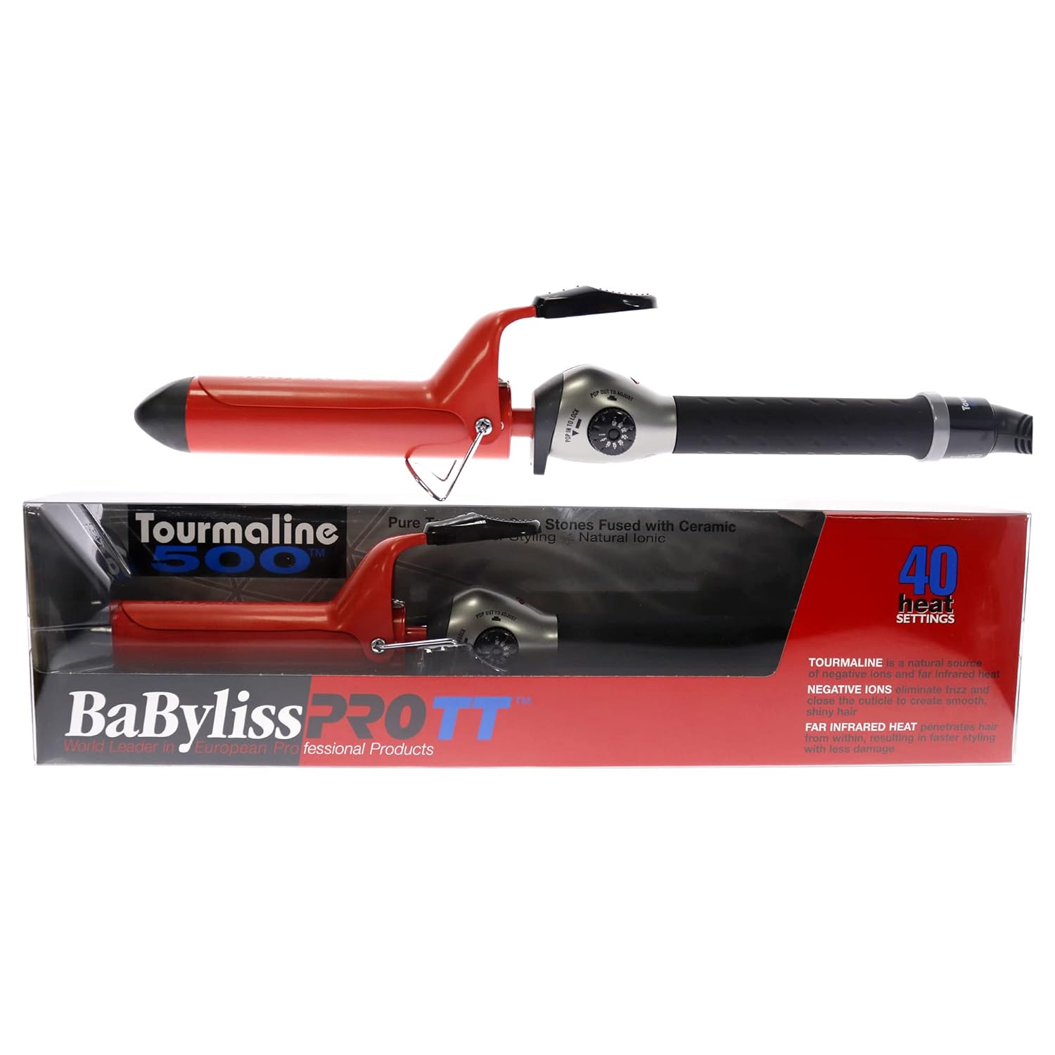 BaBylissPRO Tourmaline & Ceramic Curling Iron 1" Red