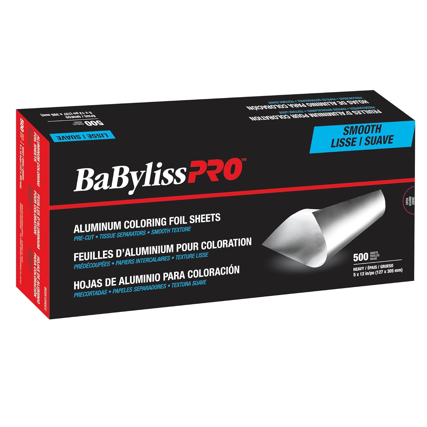 BaBylissPRO Smooth Aluminum Coloring Foil Sheets 500/Box Heavy