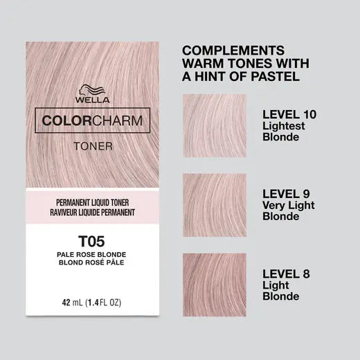 WELLA ColorCharm Permanent Liquid Toner T05 Pale Rose Blonde