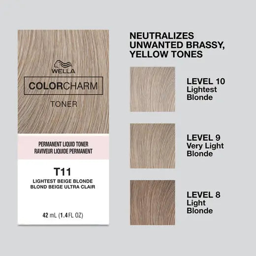 WELLA ColorCharm Permanent Liquid Toner T11 Lightest Beige Blonde