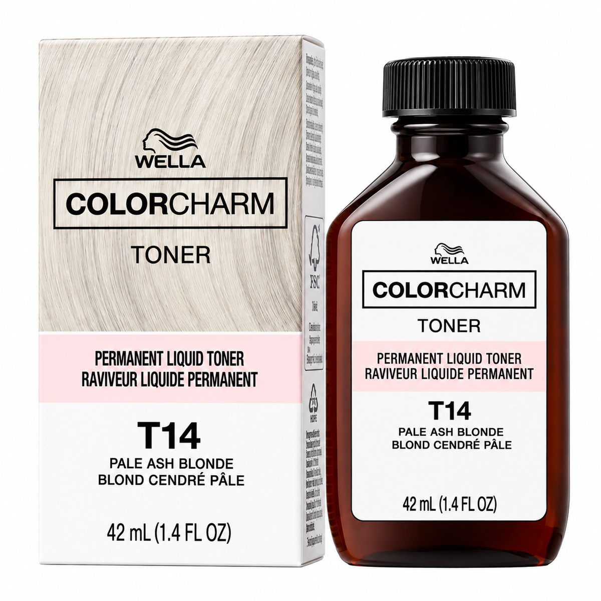WELLA ColorCharm Permanent Liquid Toner T14 Pale Ash Blonde