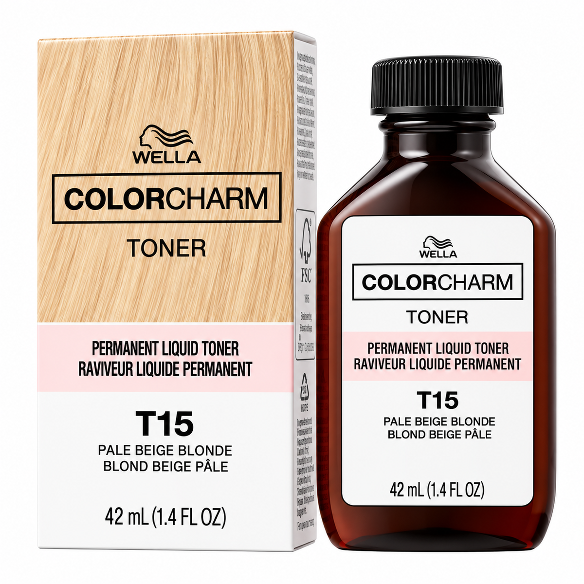 WELLA ColorCharm Permanent Liquid Toner T15 Pale Beige Blonde