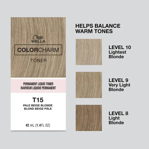 WELLA ColorCharm Permanent Liquid Toner T15 Pale Beige Blonde