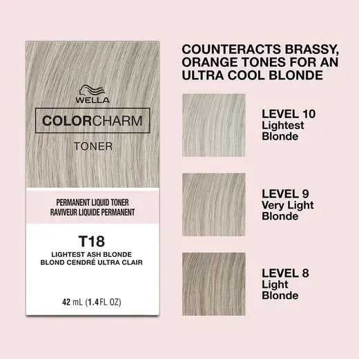 WELLA ColorCharm Permanent Liquid Toner T18 Lightest Ash Blonde