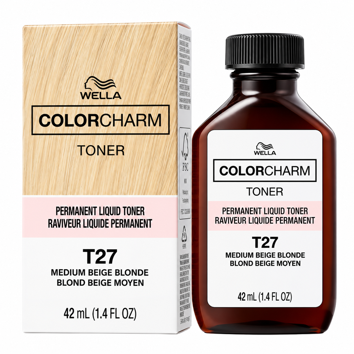 WELLA ColorCharm Permanent Liquid Toner T27 Medium Beige Blonde