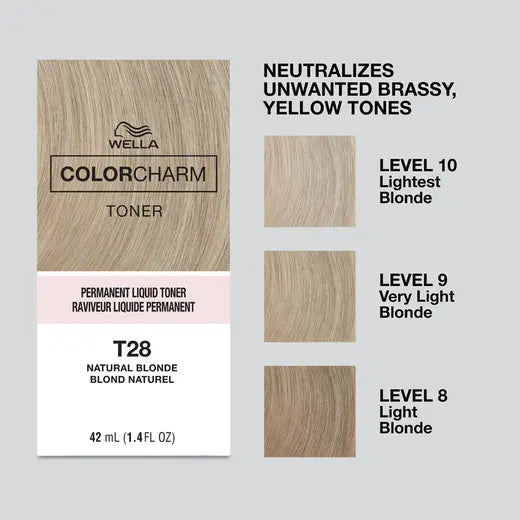 WELLA ColorCharm Permanent Liquid Toner T28 Natural Blonde
