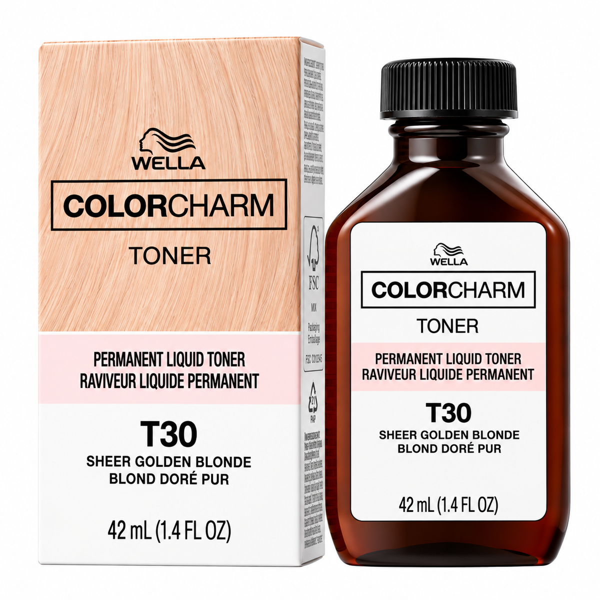 WELLA ColorCharm Permanent Liquid Toner T30 Sheer Golden Blonde