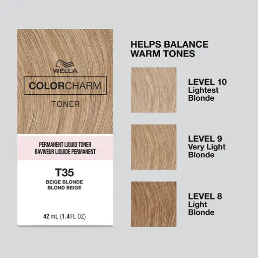 WELLA ColorCharm Permanent Liquid Toner T35 Beige Blonde