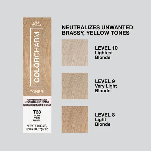 WELLA ColorCharm Permanent Cream Toner T38  Ivory