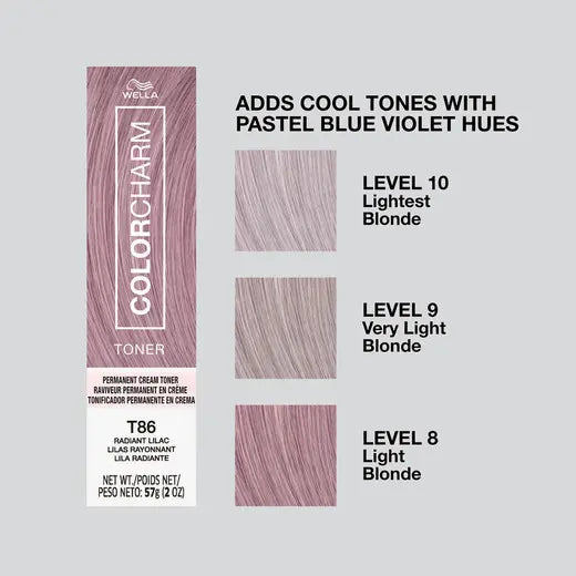 WELLA ColorCharm Permanent Cream Toner T86 Radiant Lilac