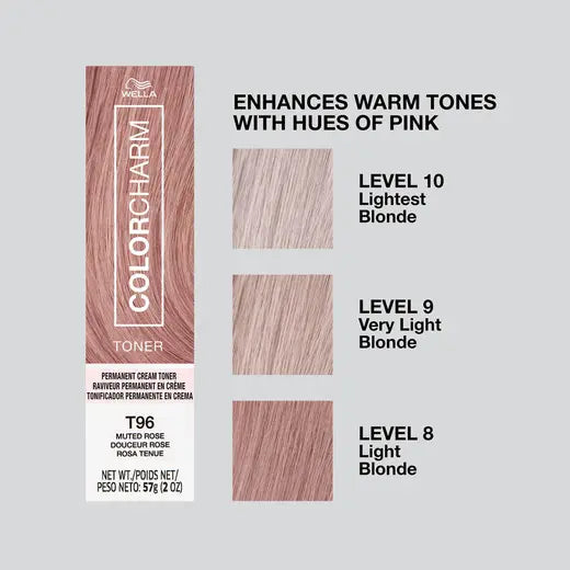 WELLA ColorCharm Permanent Cream Toner T96 Muted Rose