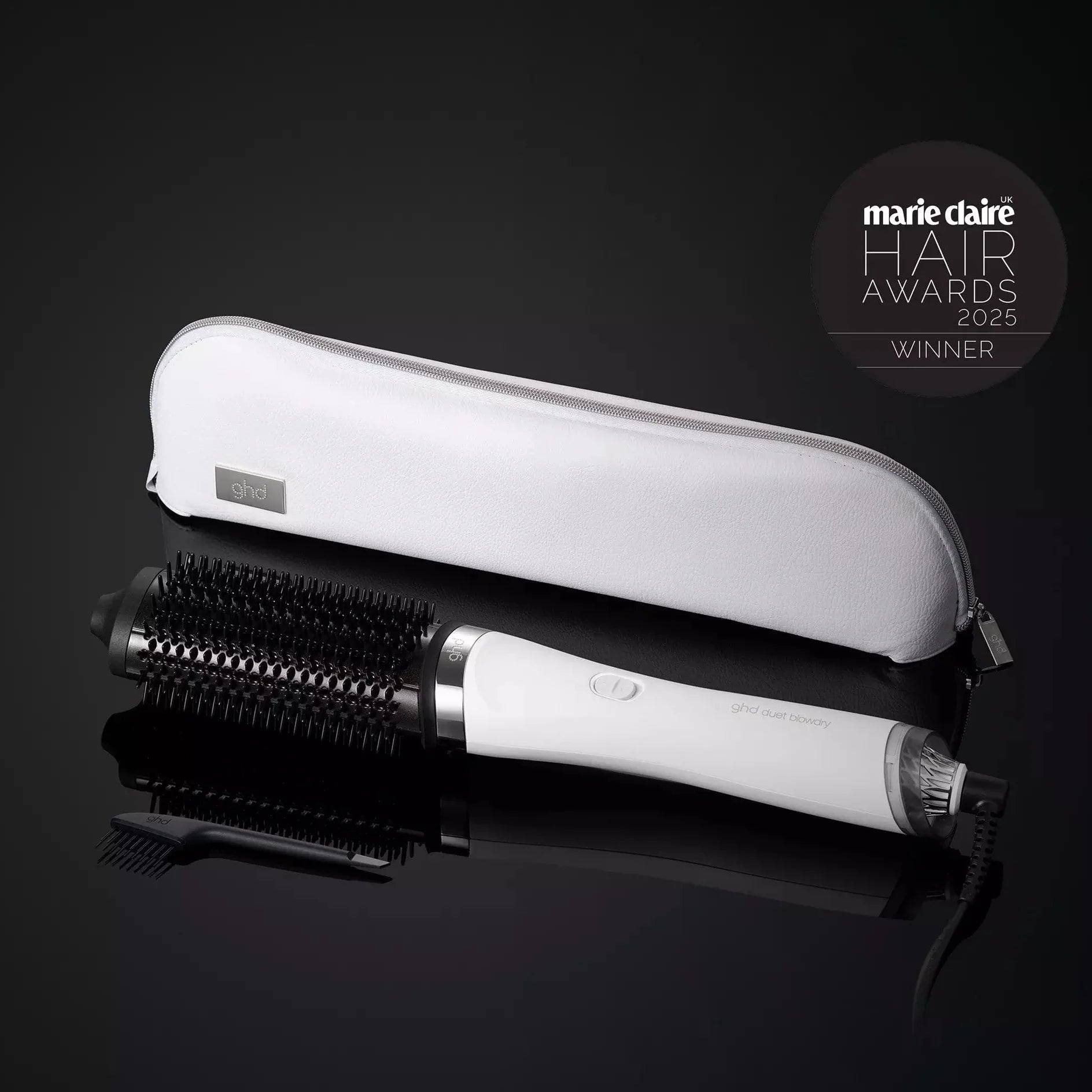 GHD Duet Blowdryer 2-In-1 Hair Dryer Brush White