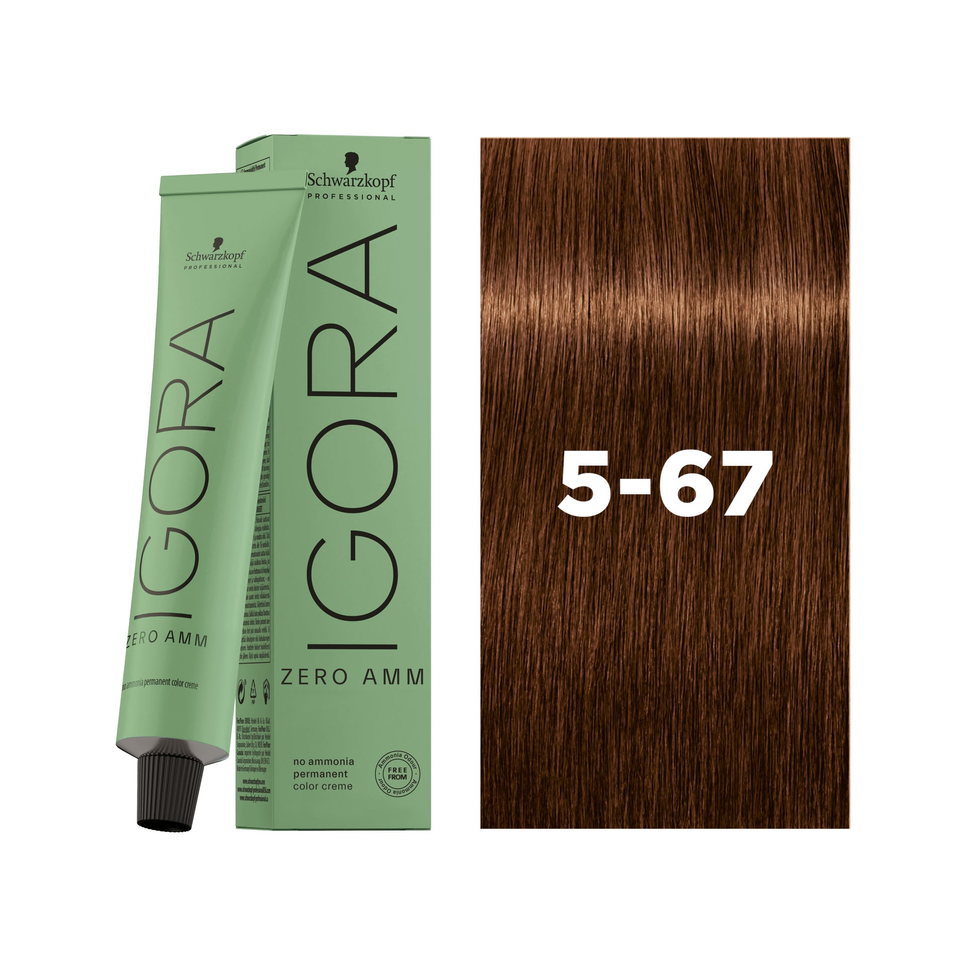 IGORA ZERO AMM Ammonia-Free Permanent Color 5-67 Light Brown Chocolate Copper