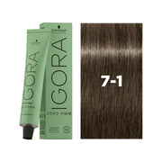 IGORA ZERO AMM Ammonia-Free Permanent Color 7-1 Medium Blonde Cendré