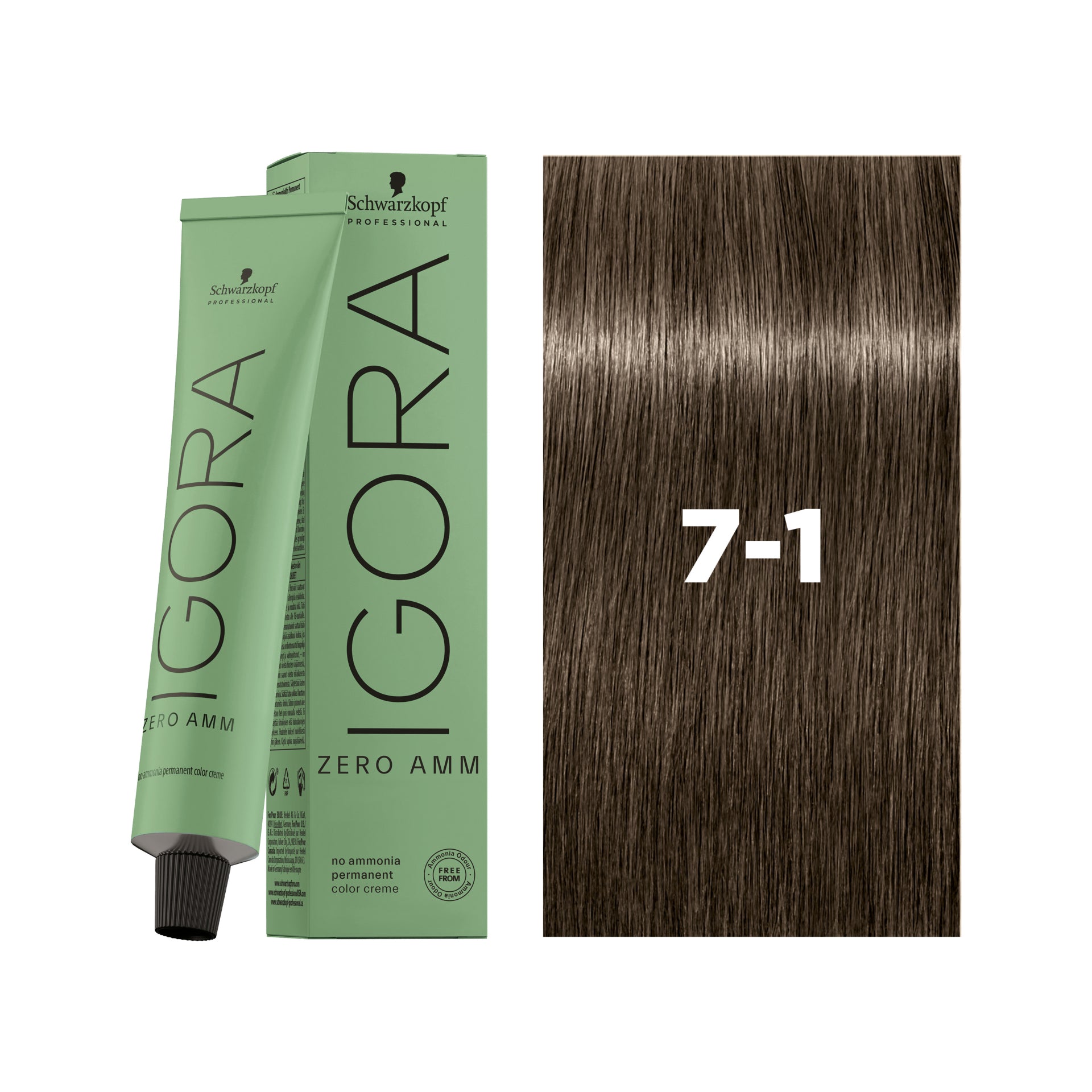IGORA ZERO AMM Ammonia-Free Permanent Color 7-1 Medium Blonde Cendré