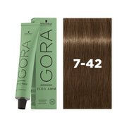 IGORA ZERO AMM Ammonia-Free Permanent Color 7-42 Medium Blonde Beige Ash