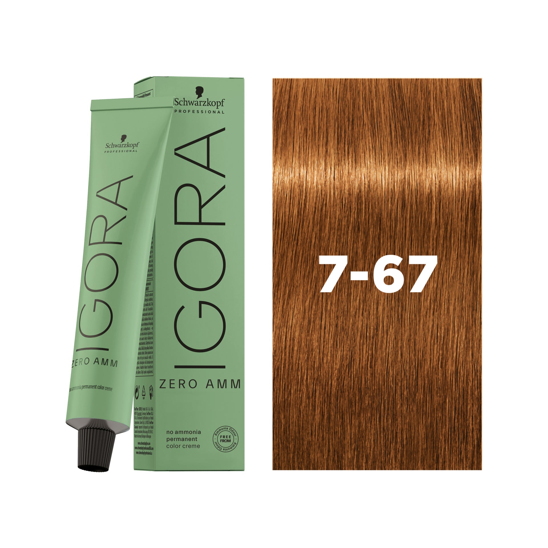 IGORA ZERO AMM Ammonia-Free Permanent Color 7-67 Medium Blonde Chocolate Copper