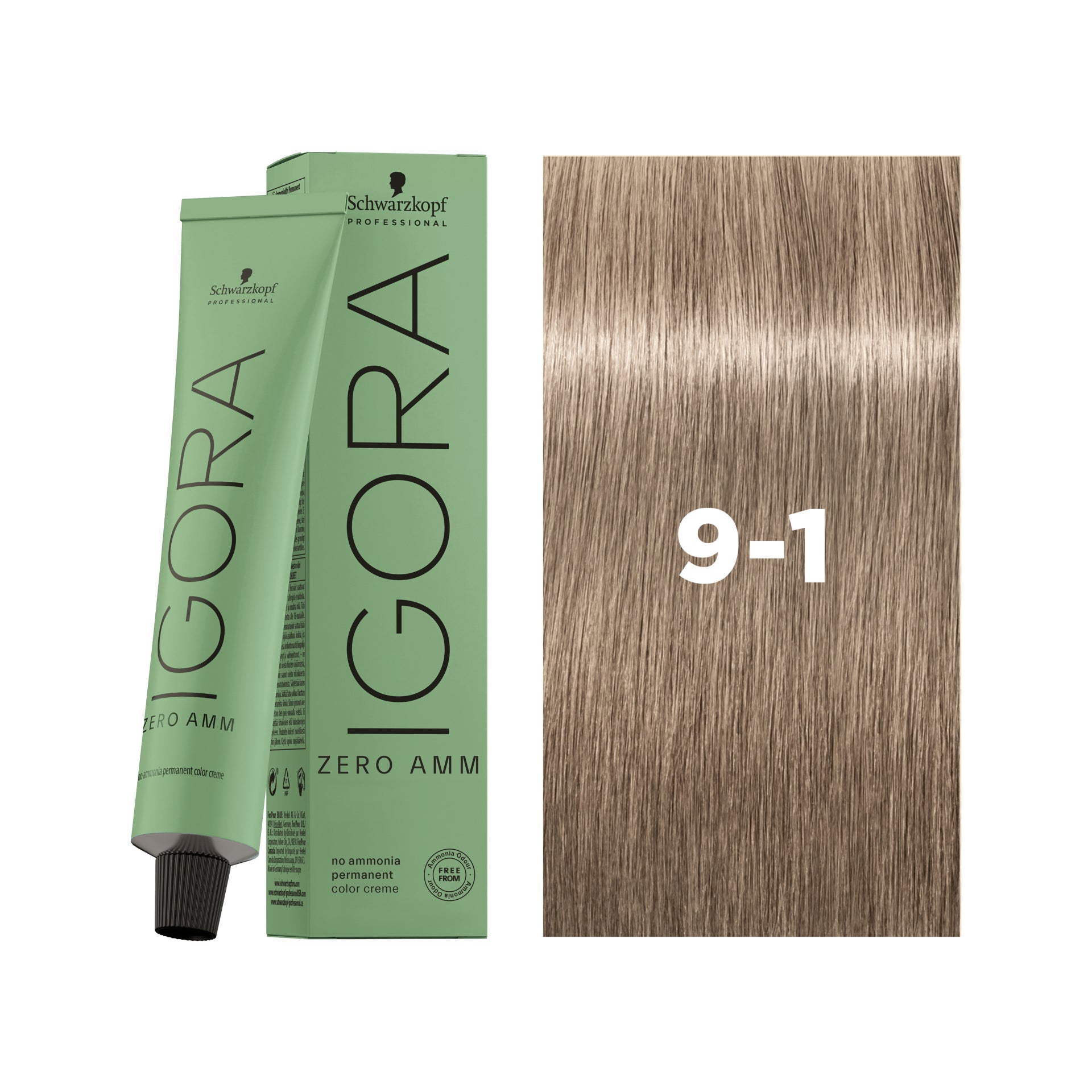 IGORA ZERO AMM Ammonia-Free Permanent Color 9-1 Extra Light Blonde Cendré